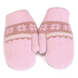 Winter Baby-Girls Knit Ski-Gloves Toddler Warm Mittens Warm Fox Thick Mitt Infant fit for 2-5Years (Pink Snow - (5T-10T))