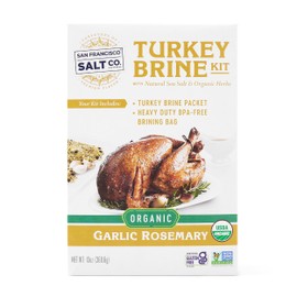 Organic Turkey Brine Kit - 13 oz. Garlic Rosemary Brine with BPA-Free Brine Bag for Whole, Smoked, Oven-Roasted or Fried Turkey by San Francisco Salt Company
