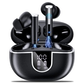 Ulfsaar Bluetooth Headphones, Wireless Bluetooth 5.3 Headphones with HD Microphone, HiFi Stereo In-Ear Headphones with LED Display, Sports Earphones, IP7 Waterproof Earbud for iOS, Android