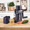 5-in-1 Rotary Cheese Grater with Handle – Stainless Steel Blades,