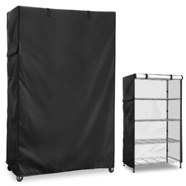 Exokugo Heavy Duty 100% Waterproof Shelving Cover, Fits Wire Shelves Up to 36"W x 14"D x 54"H, Black