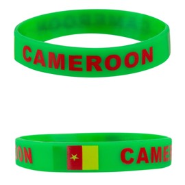 Evankin Country Flag Unisex Silicone Bracelet Rubber Sports Fashion Wristband(Cameroon,one size)