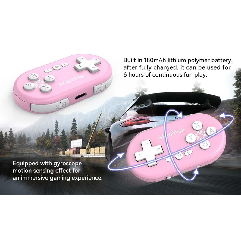 ShanWan Bluetooth-Gamepad, Mini-Wireless-Controller für Switch, Windows, Android, iOS und PS