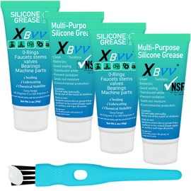 XBVV Food Grade Silicone Grease Lubricant for Plumber Faucet Valve Pool Filter O-Rings Kit 4-Pack 1 oz Tubes