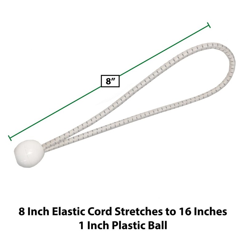 King Canopy 8-Inch Ball Bungees, Elastic is 16-inches Stretched and