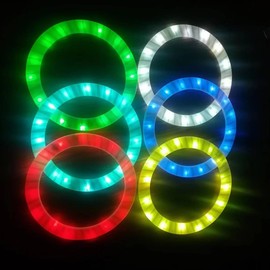 PEHHAH Led Juggling Rings Rechargeable Light Up Juggling Rings Multiple Colors with Charger Set of 3