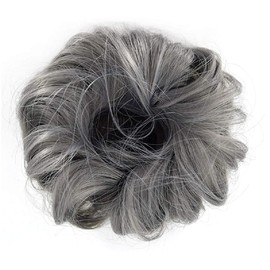 Allnice Beauty Bun Wig, Elastic Type, Hair Arrangement, Scrunchies, Pointed Wig, Chignon, Hair Ornament, Casual, Volume Up, Kimono, Partial Wig, Hair Extension, Easy to Wear, Natural Feel, 30 Colors (#Gray#)