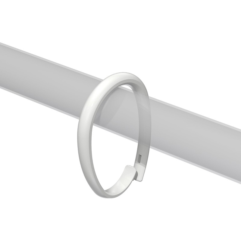 Interdeco Talent – Luina Curtain Rings White Plastic Oval Shower