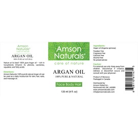 Argan Oil 4oz / 120 ml - Pure & Natural by Amson Naturals