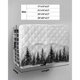 Falaniique Dear Forest Indoor Air Conditioner Cover for Window Units, Double Insulation Adjustable Waterproof Indoor AC Cover with Elastic Straps Modern Geometric Abstract Tree 28'' x 20'' x 3.5''