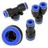QWORK® 46-teiliges Pneumatisches Quick-Push-In-Anschlussset für 4mm/6mm/8mm-Luftschläuche - inkl. Gerade/Winkel-/T-/Splitter-Anschluss &
