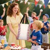 Linkidea 2 Pack Baseball Gift Bags with Handles, Reusable Cotton
