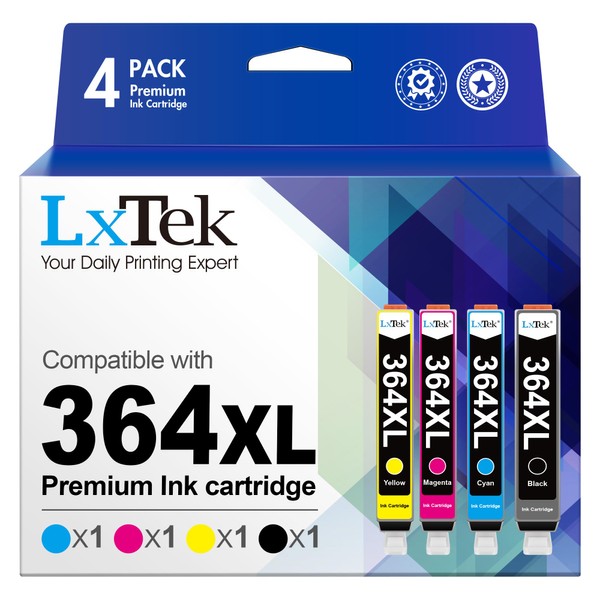LxTek 364XL Ink Cartridges Multipack Compatible for HP 364 Ink