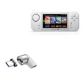 BoxWave Adapter Compatible with Evercade EXP - MagnetoSnap PD Angle Adapter, Magnetic Charging Connector Device Saver - Metallic Silver