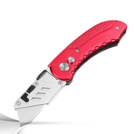 Universial Utility Knife with 10 Quick Change Replacement Blades Cutting, Trimming and Scraping Tasks, Aluminum