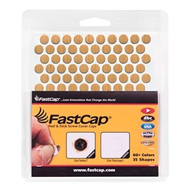 FastCap - Screw Hole Covers, 1/2'' (13mm) Stickers - Professional Woodworking & Cabinetry - 5 - Sheets (280 - Caps) - Woodgrain PVC, Color - Light Maple (FC-1/2-868388)
