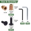Bemaka 60PCS Threaded Inserts for Wood, 1/4-20 x 3/4" Furniture