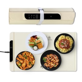 PYROIS Food Warming Mat – 6 Preset Modes + 1 Adjustable (122°F-212°F), Smart Timer (0.5-10h), Portable Food Warmer, Warming Mat for Food, Food Warmers for Parties, Daily Use, Defrosting, Sourdough