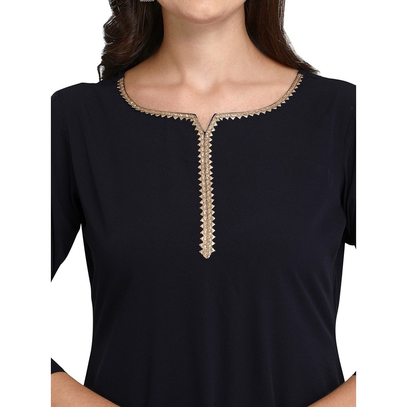 FIORRA - Kurta acampanada de policrepé para mujer, color naranja,