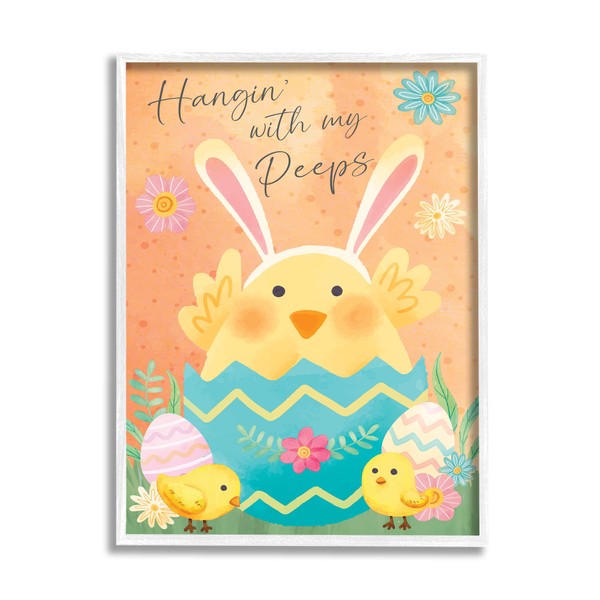 Stupell Industries Hangin' With My Peeps Easter Egg Chicks Framed
