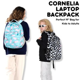 J World New York Cornelia School Backpack for Kids. Cute Womens Laptop Bookbag, Joy Daisy, One Size
