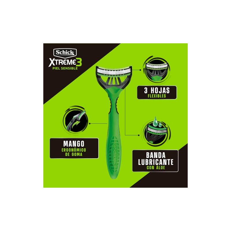 Schick, Rastrillo para Hombre Xtreme 3 10 unidades