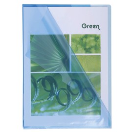 Exacompta 660525E Pack of 10 PVC Plastic File Sleeves for DIN A4 Transparent Crystal Clear Blue Top and Side Open Plastic Cover Transparent Cover for Office and Mobile Organisation
