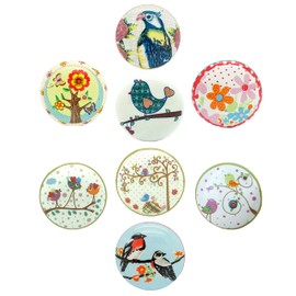 G Decor Garden Birds Floral Assorted Designs Ceramic Door Knobs, Vintage, Shabby Chic, Interior Furniture, Cabinet Cupboard Drawers Pulls Handles (8-Pack)