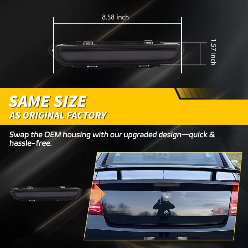 OFFKAT Smoked 3D Red LED Bar 3rd Tail Brake Rear