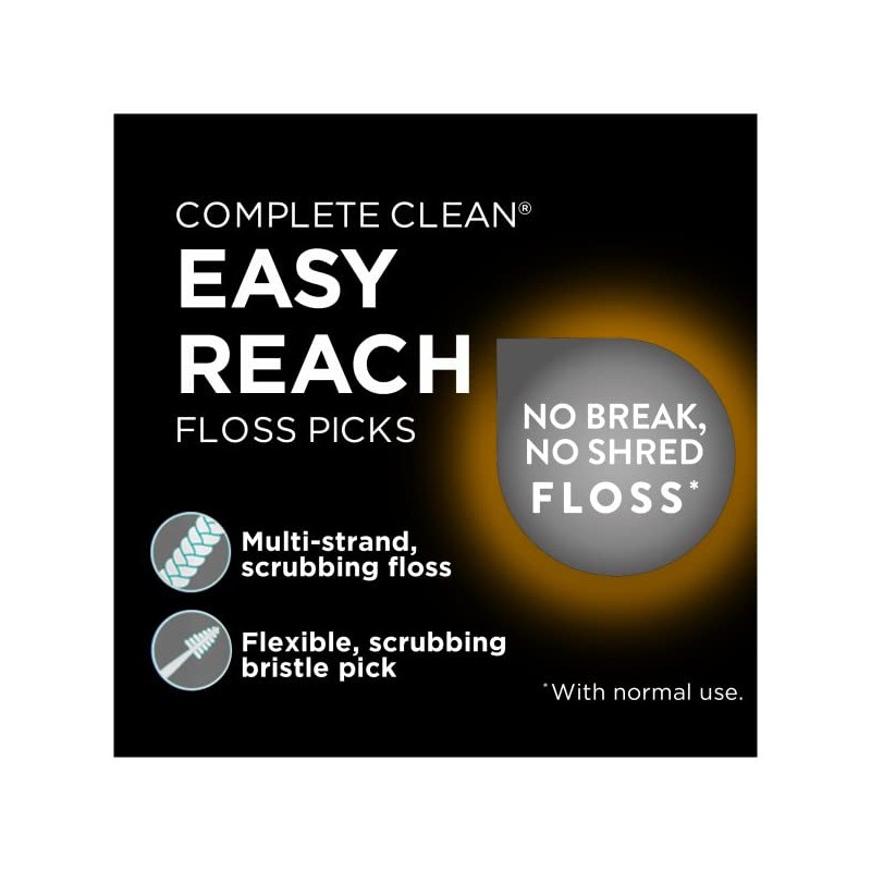 DenTek Complete Clean Easy Reach Floss Picks, Advanced Fluoride Coating,