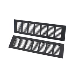 2PCS Air Vent Cover,TTZEZE Black Aluminium Alloy Ventilation Grille Rectangle Metal Louvered Grill Cover for Wardrobe Stove Shoes Cabinet Sink Kitchen Bathroom Side Wall Ceiling and Floor Exhaust Vent