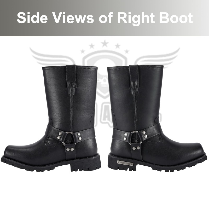 Dream Apparel Women's 8in Harness Motorcycle Boots for Riding, Square