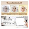 Maletin Estuche De Maquillaje Con Espejo Y Luz Led 3