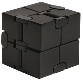 GETON Stress Reliever Infinity Cube Fidget Toy Metal 3D Puzzle Fingertip Training Fidget Cube Infinity Cube (Black)