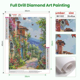 Lxmsja Diamond Art Landscape Kits Adults Beginners, 5D Landscape Diamond Painting Kits for Adults, DIY Full Drill Diamond Painting Embroidery Crystal Gem Art Kits Adults for Home Wall Decor 30x40cm