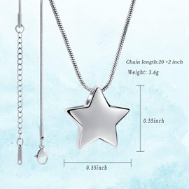 QGJNSGC Cremation Jewellery for Ashes Moon Urn Necklace Stainless Steel Memory Locks Keepsake Jewellery for Ashes Pendant, Stainless Steel