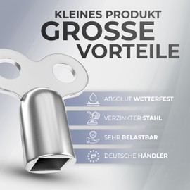 Fuchs-Versandhandel Fuchs Entlftungsschlssel, drei Stck passend fr alle Heizk?rper mit Aufh?ngering 5mm Zinklegierung Schlssel zum Entlften Lften aller Heizungen m?glich radiator key Entlfter Heizung