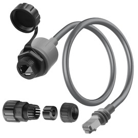 QIANRENON V3 Ethernet Adapter Waterproof Mount Cable for Starlink Gen 3 / Mini Outdoor Waterproof Connector Standard V3 Male to RJ45 Female Converter Plate Front Fixed, Cat6a 1000Mbps, 0.5m/1.6ft