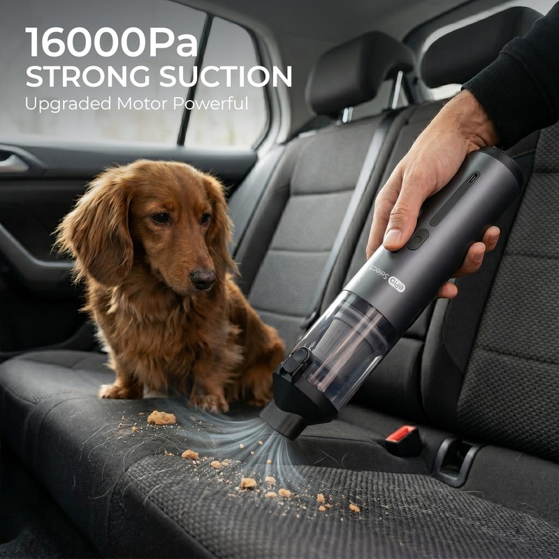 Handheld Vacuum Cleaner, EV1396 Cordless 100W 16000Pa Strong Suction with
