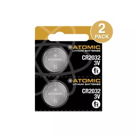 Atomic CR2032 3V Premium Lithium Battery Tearstrip (2 Pack)