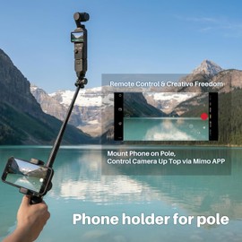 Repmidfer Phone Holder for DJI Osmo Pocket 3 4 Tripod, 360° Swivel Expansion Accessories w Cold Shoe & 1/4" Thread, Smartphone Clamp for Mic Stand & Selfie Stick Tripod 10-20mm Pole for Vlog Shooting
