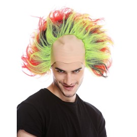 WIG ME UP - 91532 Women's Men's Carnival Bald High Toupeed Hair Wig Red Green Black Yellow Iro Sun Demon