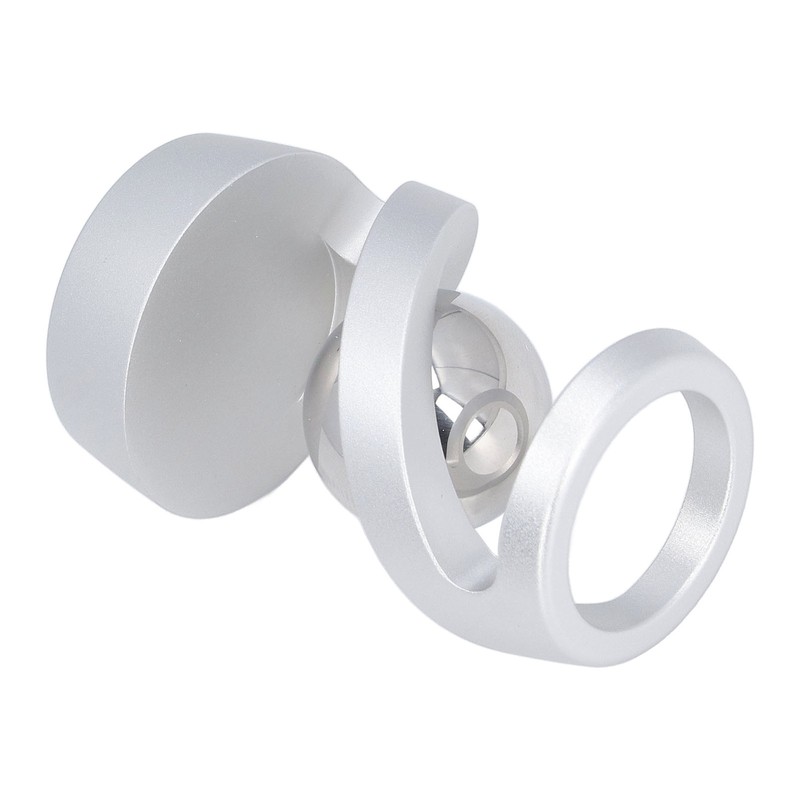 Desktop Suspended Gyroscope Reduce Anxiety Silver Bead Aluminium Alloy Rotating