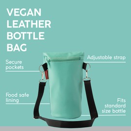 Typhoon Pure Vegan Leather Bottle Bag, Aqua Blue