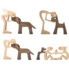Wooden Sculpture Ornaments, Family Puppy Wood Carving Ornaments, Dog Figures