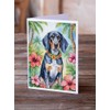 Caroline's Treasures Bluetick Coonhound Luau Greeting Cards Pack of 8