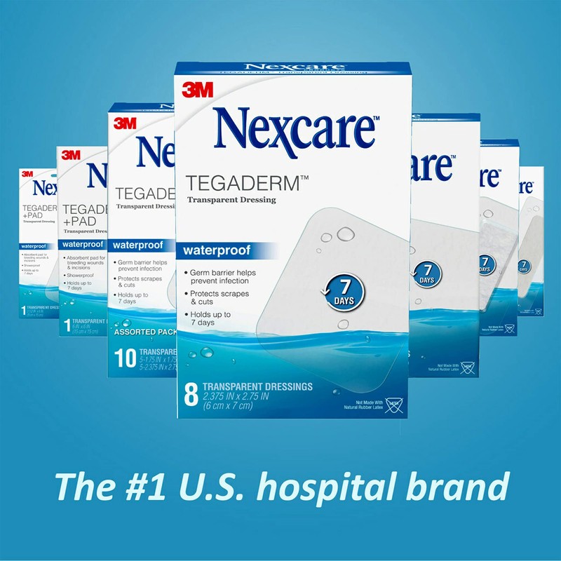 Nexcare Tegaderm Transparent Dressings 4 Inches X 4-3/4 Inches 4