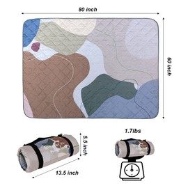 Exclusivo Mezcla Waterproof Picnic Blankets 3-Layer 60x80 INCH Large Sandproof Beach Blanket Foldable Outdoor Blanket for Camping on Grass Picnic Mat