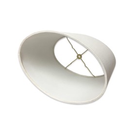 Royal Designs, Inc. Shallow Oval Hardback Lamp Shade, HB-611-14LNWH-2, Linen White, (12 x 8) x (14 x 10.5) x 8.5, 2 Pack