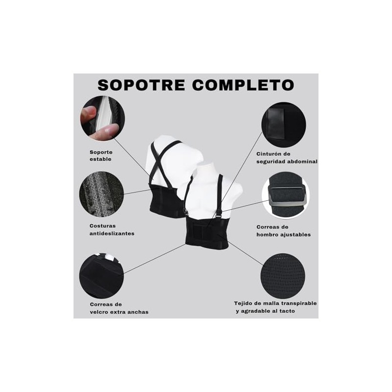 Soporte Lumbar para Hombres y Mujeres, Faja Lumbar Ajustable (M)